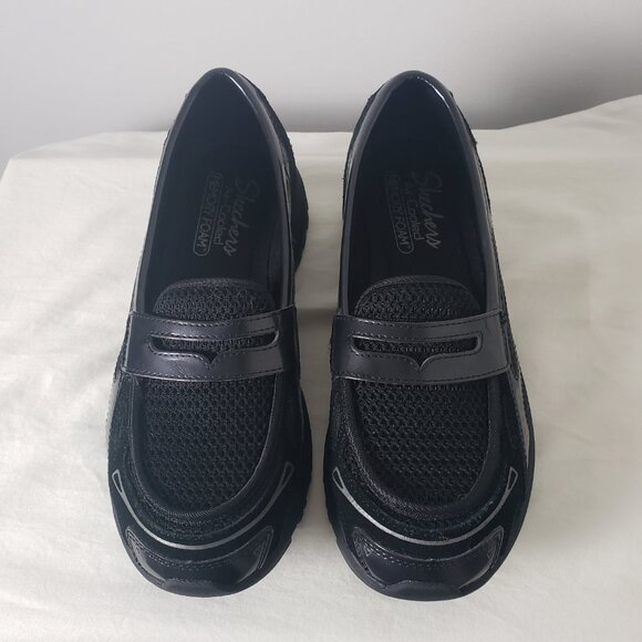 Sketchers Var-City Vegan Loafer Mesh Overlay Upper Metallic Detail Ladies 8.5 - Picture 1 of 9